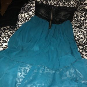 hi-low strapless dress